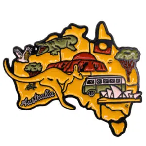 Outback Australia Map Enamel Magnet