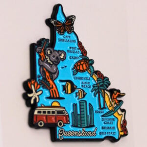 53388 Angle Tropical QLD Map Enamel Magnet