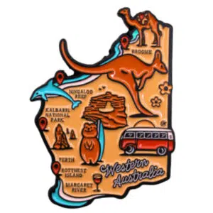 Outback WA Map Enamel Magnet