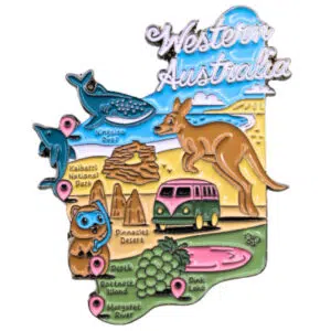WA Map Enamel Map