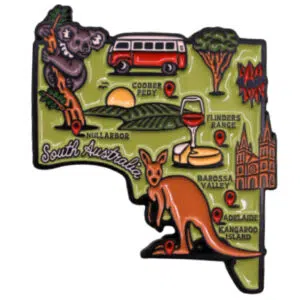 Outback SA Map Enamel Magnet
