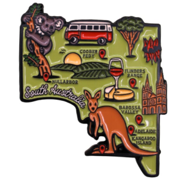 53410 Front Outback SA Map Enamel Magnet