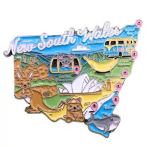 NSW Map Enamel Magnet