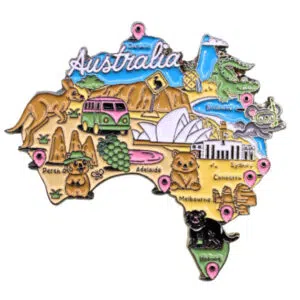 Australia Map Enamel Magnet