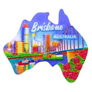 Brisbane Cityscape Map Resin Magnet