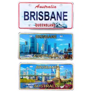 Brisbane License Plate Foil Magnet Pack