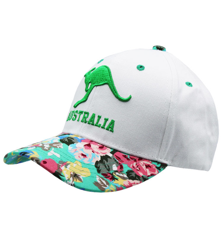 Green Kangaroo Floral Cap