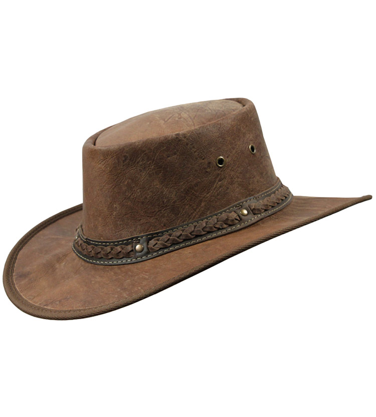Crackle Kangaroo Leather Hat - Barmah | eBay