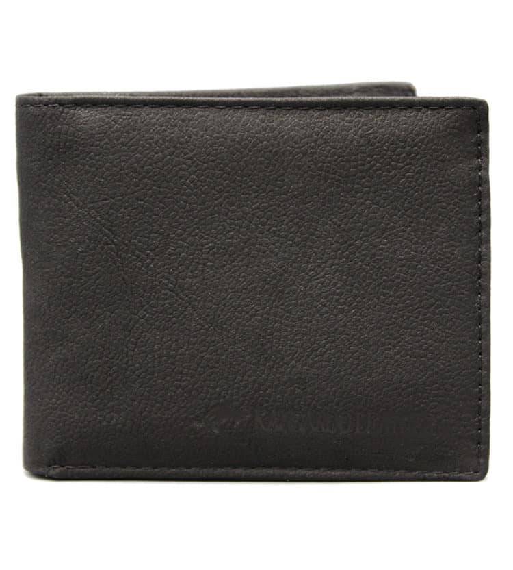 Kangaroo Leather Black Two Fold Wallet