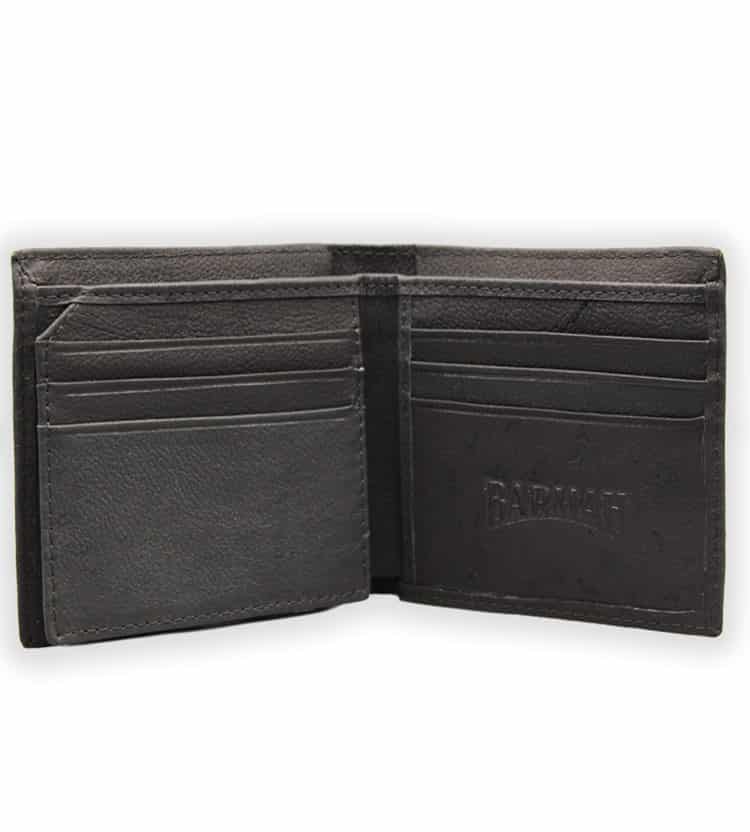 Kangaroo Leather Black Two Fold Wallet | Australia the Gift | Australian Souvenirs & Gifts
