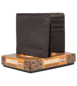 Kangaroo Leather Brown Two Fold Wallet