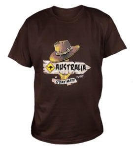 Brown Australian Roadsign and Hat T-Shirt