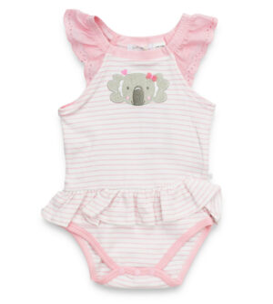 Koala Love Pink Stripe Baby Romper
