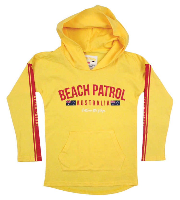 Beach Patrol Kids Hoodie Yellow