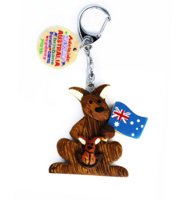 Kangaroo Australian Flag Keyring