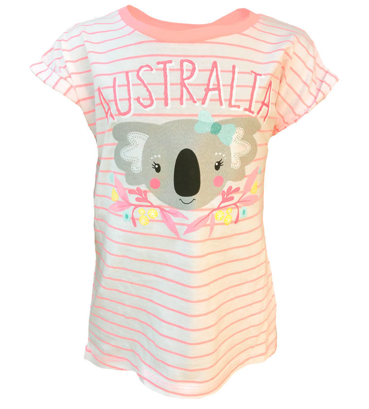 Floral Koala Stripe Kids T-Shirt