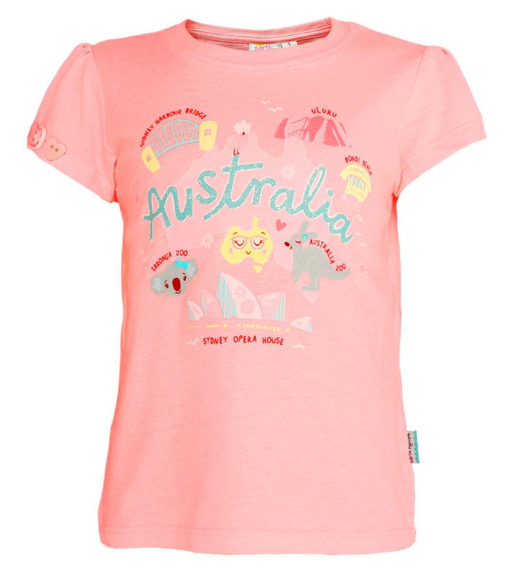 Pink Australian Icons Kids T-Shirt