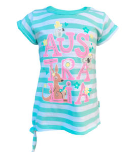 Australia Aqua Stripe Kids T-Shirt