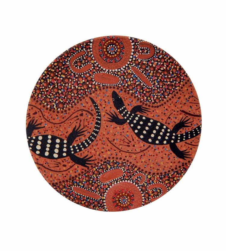 Hunting Perentie Aboriginal Coaster