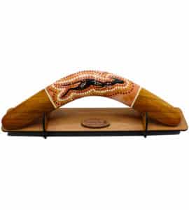 Dot Art Boomerang With Stand Brown