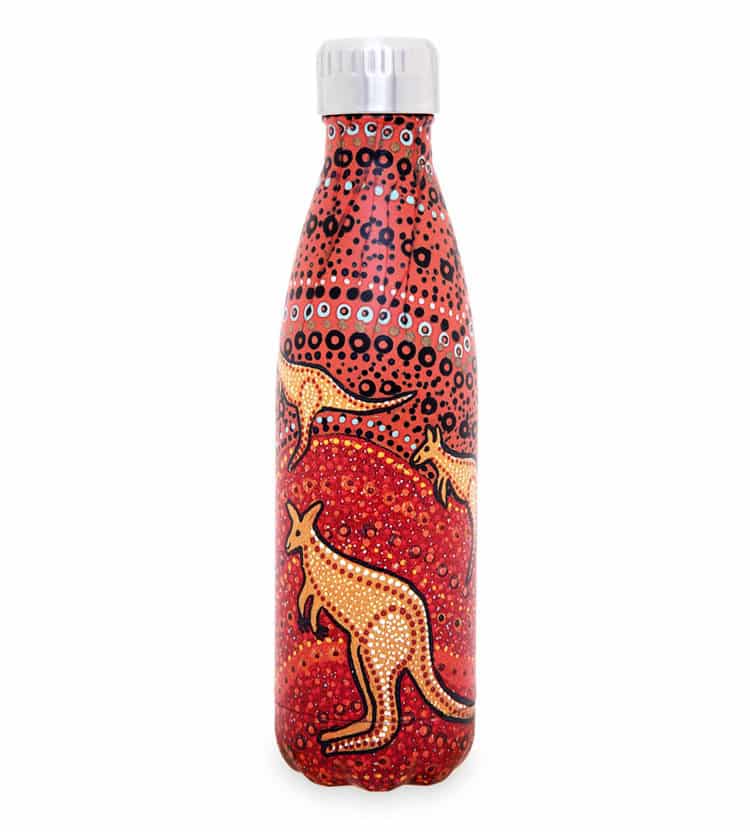 Insulated Drink Bottle Kangaroo Sunset