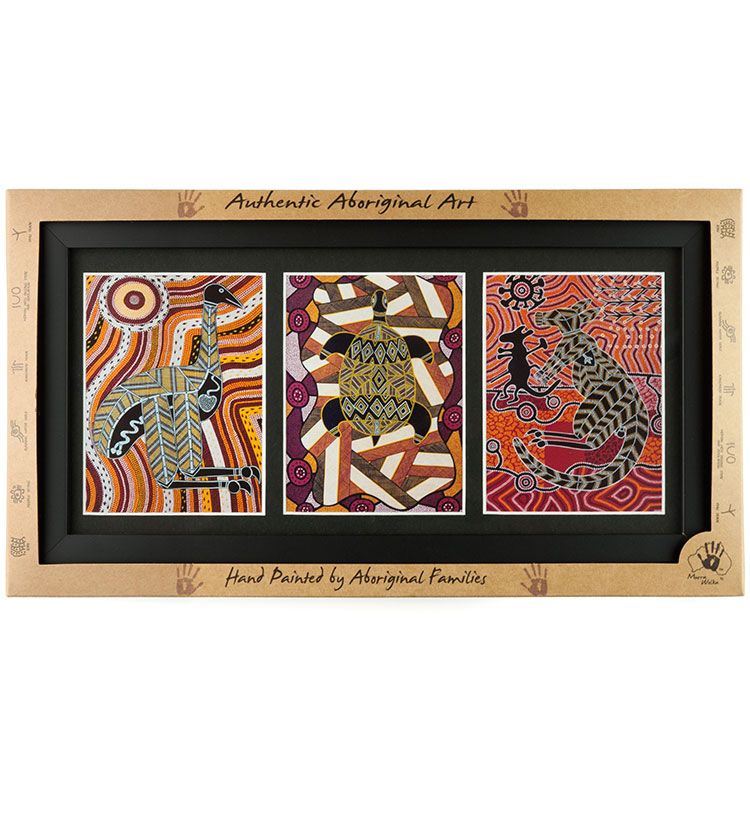 Australian Made Souvenir Indigenous Aboriginal Art Wood Photo Picture Frame 