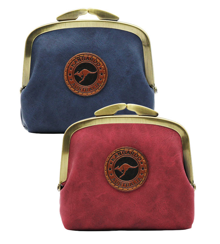 Suede Colour Coin Bag with Clip
