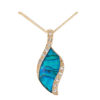 Gold Paua Shell Crystal Leaf Necklace