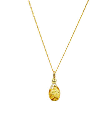 Gold & Glass Pendant Necklace