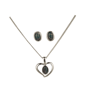 Australian Opal Heart Jewellery Set