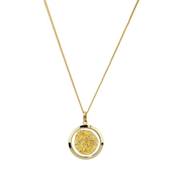 Gold & Glass Large Round Necklace