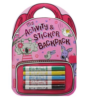 Kids Activity Book Backpack Aussie Girl