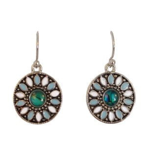 Paua Shell Round Earrings