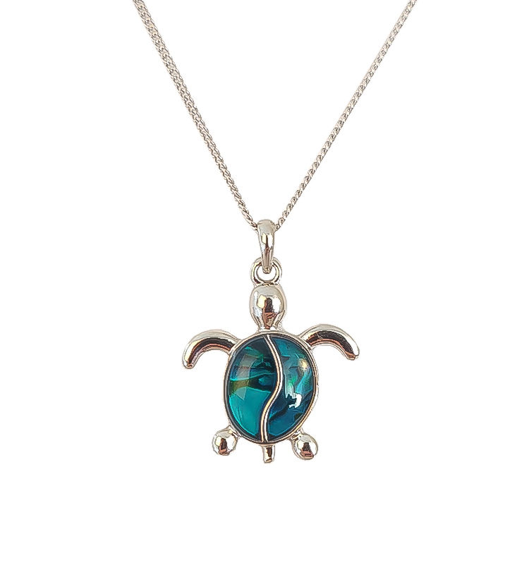 Paua Shell Turtle Necklace