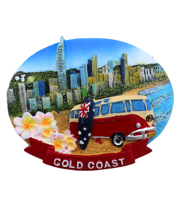 Gold Coast Kombi Van Resin Magnet Australia's Souvenir Store