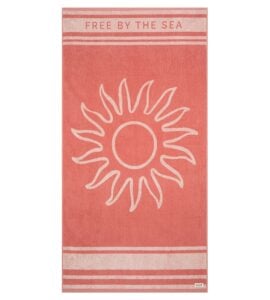 Coral Sun Down Beach Towel
