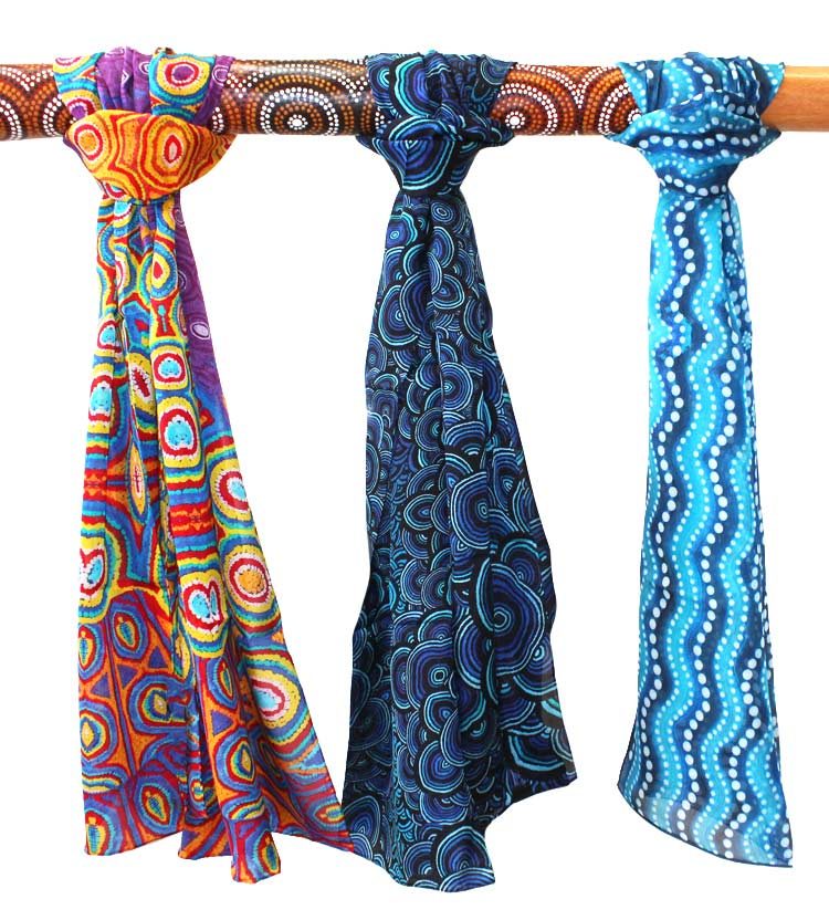 Aboriginal Long Rectangle Silk Scarf Australia The T Australian 