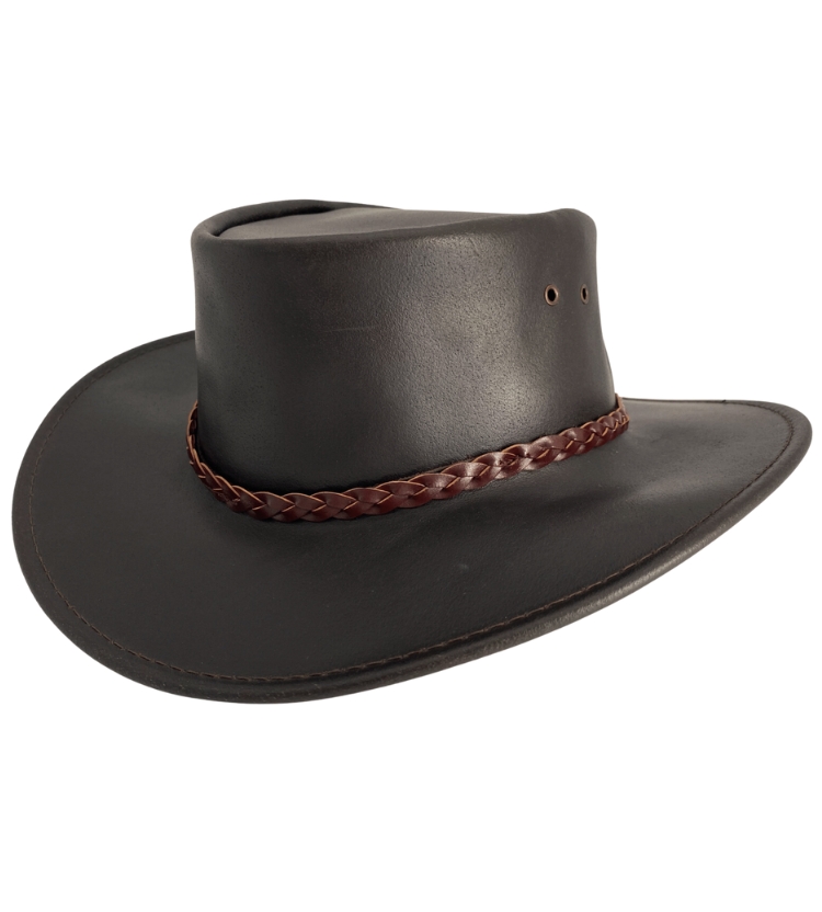 Swagman Brown Leather Hat - Jacaru | Australia the Gift | Australia's ...