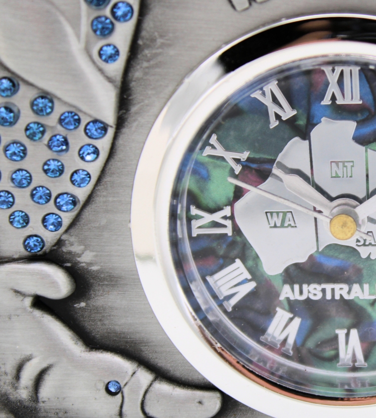 Paua and Pewter Koala and Kangaroo Clock - Australia's No1. Souvenir Store