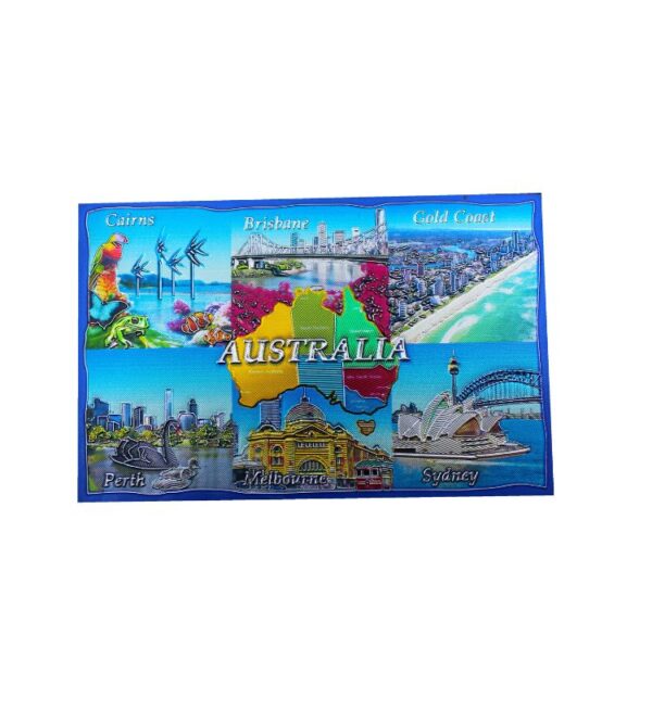 54727 - Map & Cities Foil Magnet