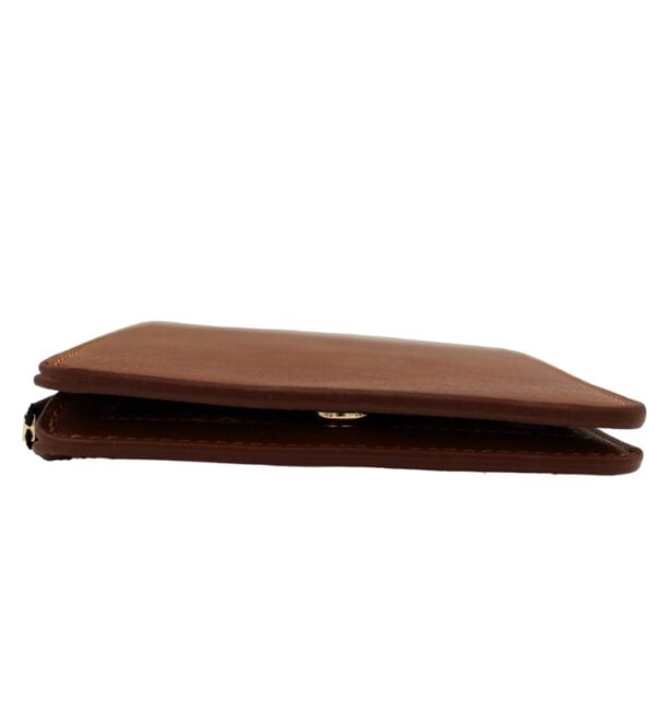 Women's Dark Brown Genuine Leather Wallet - Minimalist Logo-Free Design - View #7