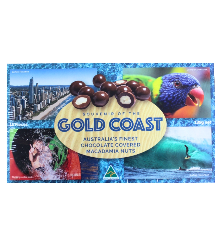 Gold Coast Destinations Chocolate Macadamias 135g Australia